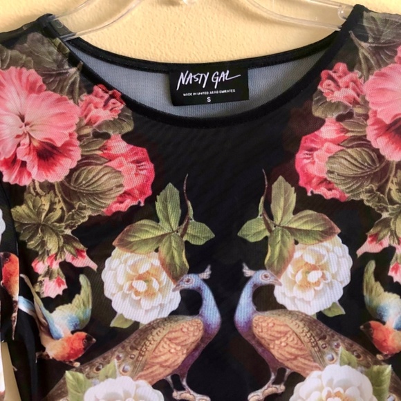 NWOT Nasty Gal Sheer London Body-con Dress - Picture 3 of 16